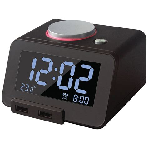 Homtime 19302 C1Pro Bluetooth Alarm Clock with Dual USB Chargers (Black) - Walmart.com