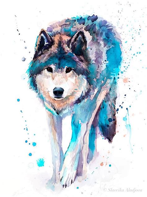 Wolf Watercolor Painting Print by Slaveika Aladjova Art - Etsy | Wolf ...