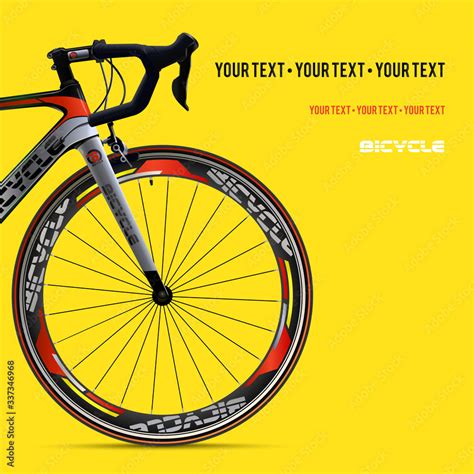 Bicycle advertising poster yellow modern sport health. Bicycle poster ...