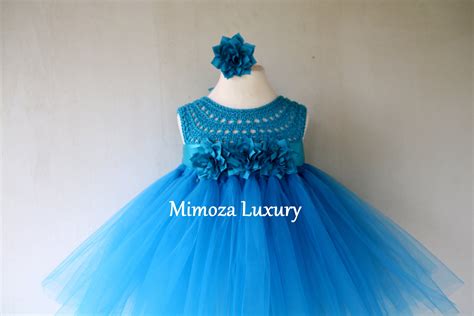 Petrol blue girls tutu dress