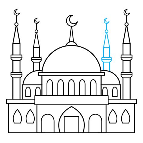 How to Draw a Mosque - Really Easy Drawing Tutorial