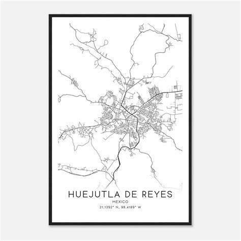 Huejutla de Reyes Mexico Map Poster, Huejutla de Reyes City Road Wall ...