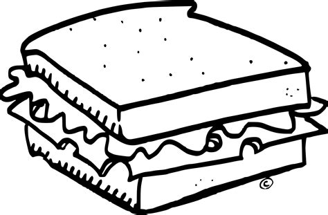 Sub Sandwich Coloring Page Coloring Pages