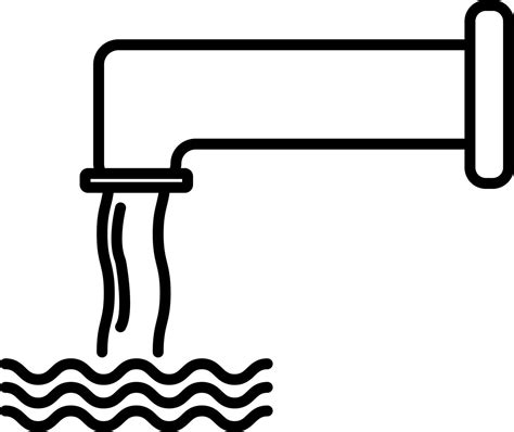 Water tab with falling drop in black line art. 24242784 Vector Art at ...