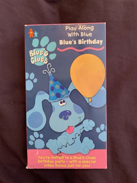 Blue's Clues : Blue's Birthday (VHS, 1998) Blues Nick Jr. Kids Orange ...