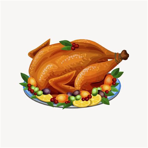 Thanksgiving turkey sticker, festive food | Free Vector - rawpixel