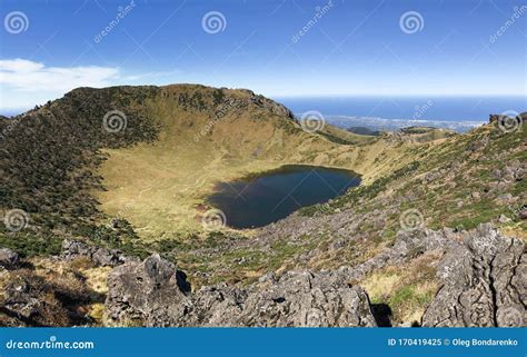 View To the Crater of Hallasan Volcano. Jeju Island, South Korea Stock ...