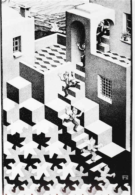 Escher Relativity Art Print Vintage MC Escher Drawing Optical | Etsy