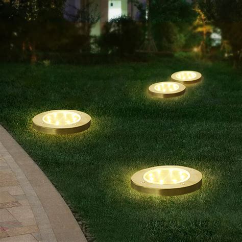 LED Ground light Solar Rechargeable 8 leds Solar lamp Buried Floor ...