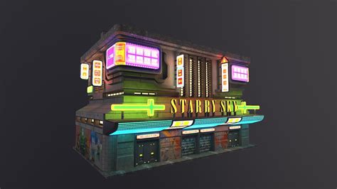 cyberpunk building 5 3D model | CGTrader