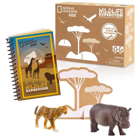 National Geographic Kids Activity Journal Set With Realistic Animal Toy ...