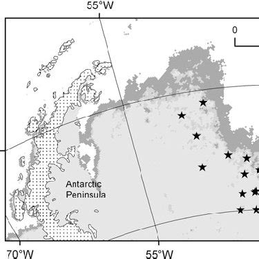 Moult locations of 19 adult Adélie penguins from Signy Island overlaid... | Download Scientific ...