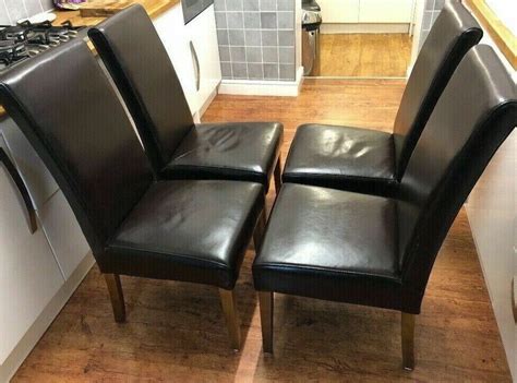 4 x Genuine Leather Dining Room Chairs | in Doncaster, South Yorkshire | Gumtree