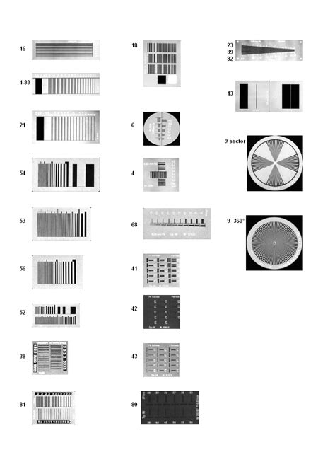 Resolution Test Patterns - Leeds Test Objects