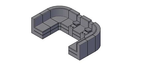 Modern Sofa 3D Model Free Download In DWG File - Cadbull