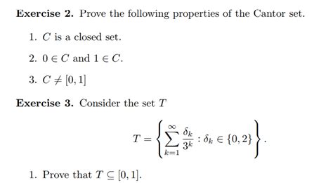 Solved 2 Construction We construct the standard Cantor set | Chegg.com