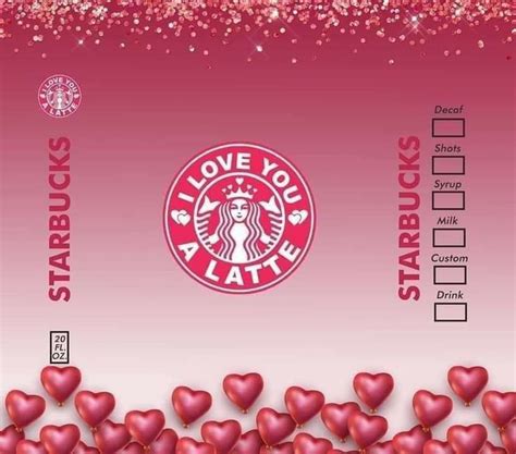 i love you latte starbucks valentine's day candy bar wrapper with heart ...