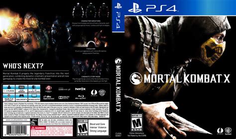 Mortal Kombat X dvd cover (2015) USA PS4