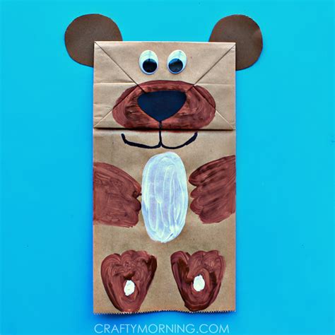 Paper Bag Bear Puppet Kids Can Make - Crafty Morning