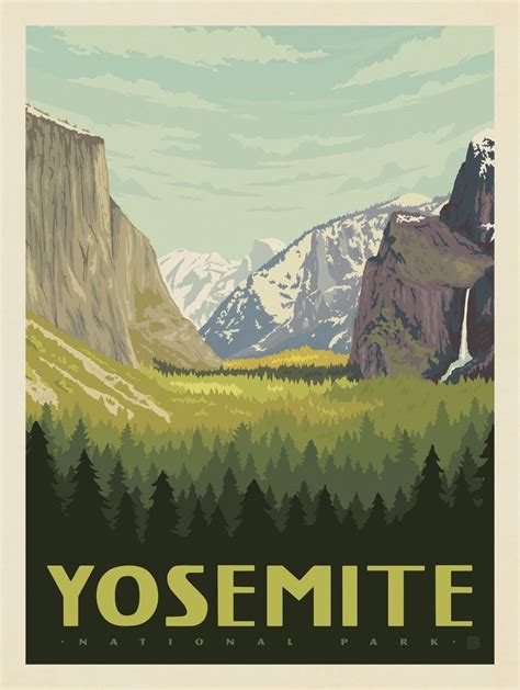 Yosemite National Park: Yosemite Valley | Vintage national park posters ...