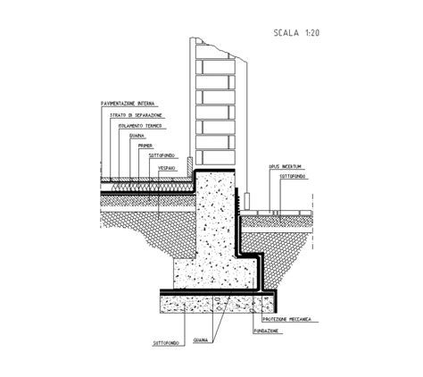 Wall foundation detail layout 2d view autocad file - Cadbull