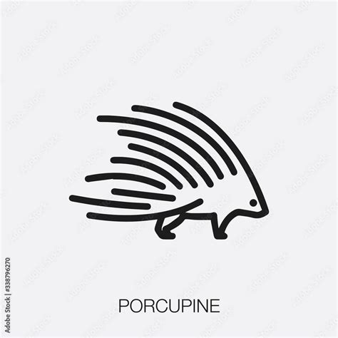 porcupine icon vector. Linear style sign for mobile concept and web design. porcupine symbol ...