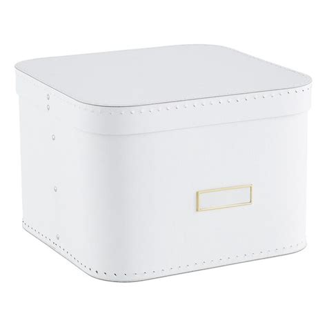 White Oskar Storage Box with Lid