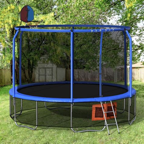 UIXE 12" Round Backyard Trampoline with Safety Enclosure | Wayfair