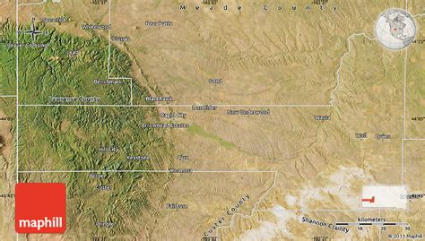 Satellite Map of Pennington County