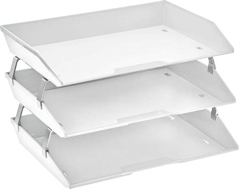 Amazon.com: Acrimet Facility 3 Tier Letter Tray Side Load Plastic Desktop File Organizer (Solid ...