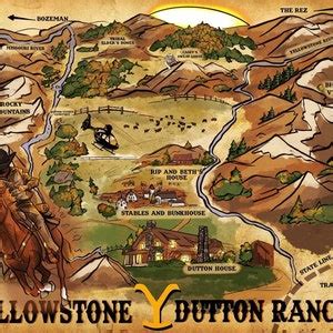 Yellowstone Ranch Map - Etsy