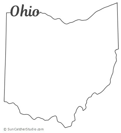 Ohio - Map Outline, Printable State, Shape, Stencil, Pattern | Ohio map ...