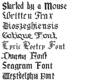 Medieval Font Styles