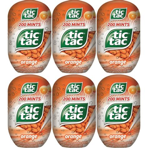 6 Pack Tic Tac Orange Bottle Pack 3.4 Oz 200 Mints Each - Walmart.com