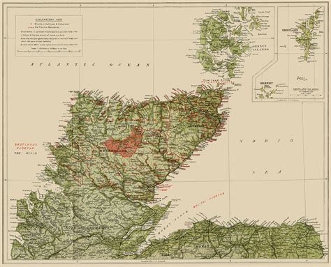 Sutherland Historical Map - shetland islands • mappery