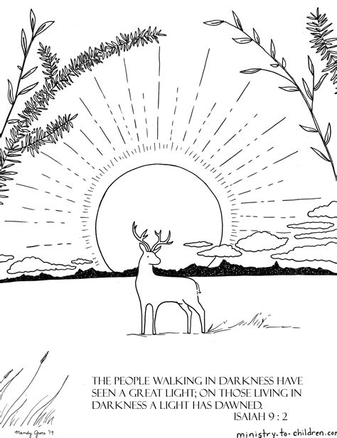 Isaiah 9 Coloring Pages: People in darkness have seen a GREAT light ...