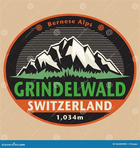 Emblem with the Name of Grindelwald, Switzerland Stock Vector ...