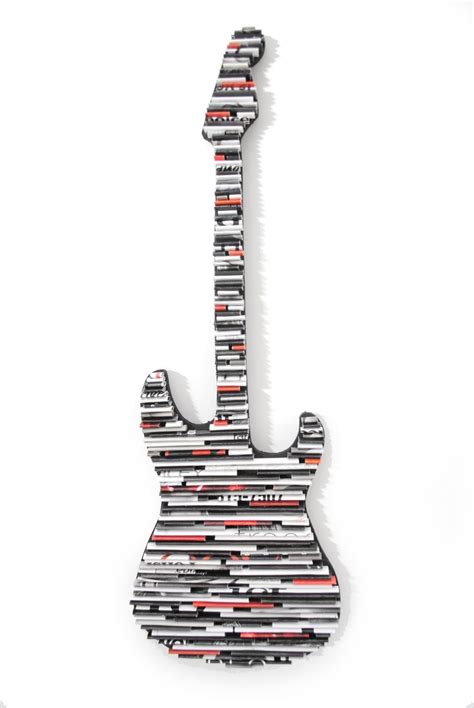 Guitar wall art-made from recycled magazines rocker electric