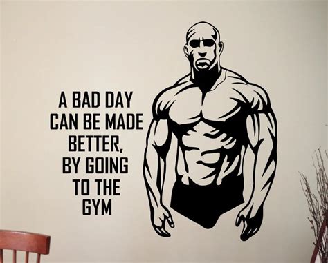 Gym Wall Decal Fitness Stickers Muscle Motivation Quotes SportWall ...