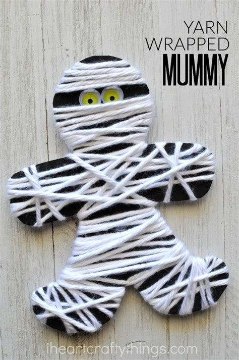 This yarn wrapped mummy craft is perfect for little ones for a fine ...