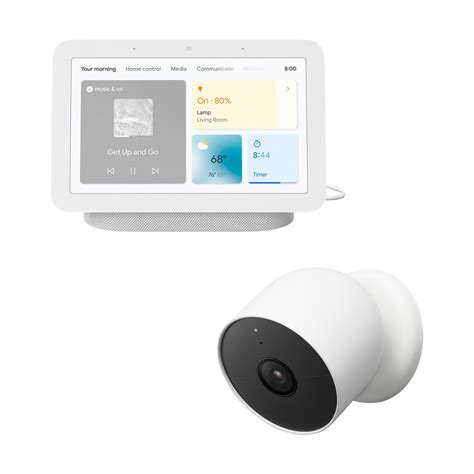 Shop Google Nest Hub 2nd Gen in Chalk and Google Nest Cam Battery ...