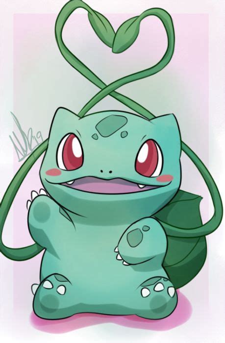 a drawing of a green pokemon with red eyes and a heart on its head ...