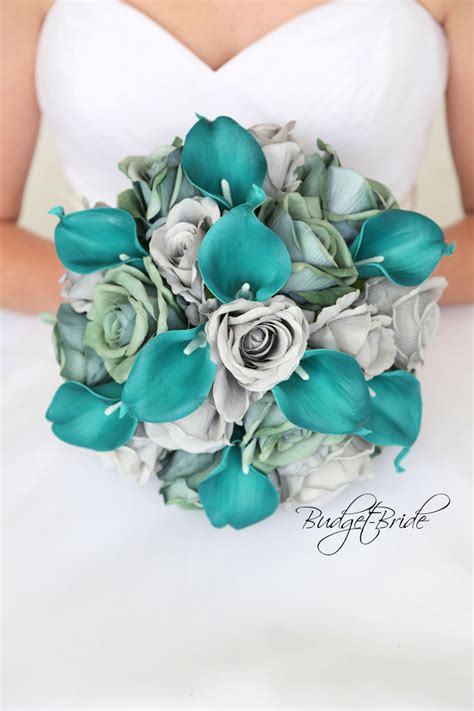 Davids Bridal Teal Wedding Bouquet | Teal wedding bouquet, Teal wedding flowers, Teal bouquet