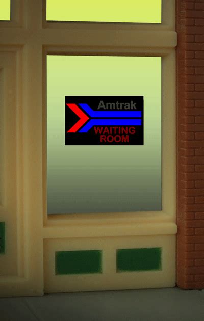 Miller Engineering Animation 8900 Amtrak Window sign HO