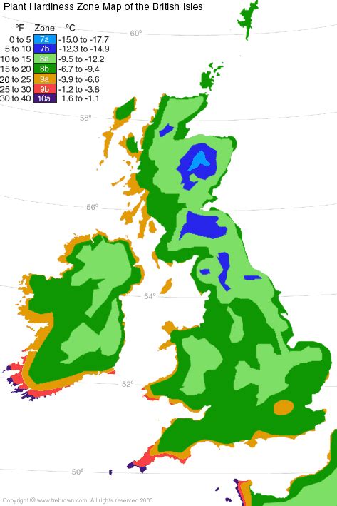 Plant Hardiness Zone Map of the British Isles | Plant hardiness zone ...