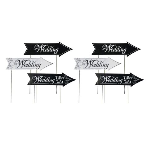 2 Sets Wedding Signs Yard Signs Wedding Directional Road Signs Wedding ...