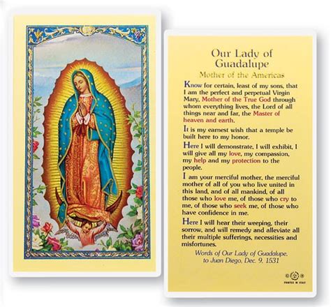 Our Lady Of Guadalupe Printable Prayer Card