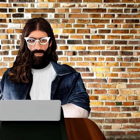 a highly realistic photo of hipster Jesus using his | Stable Diffusion ...