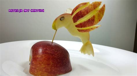 Amazing Fruit Carving Apple Bird Fruit Decoration - YouTube