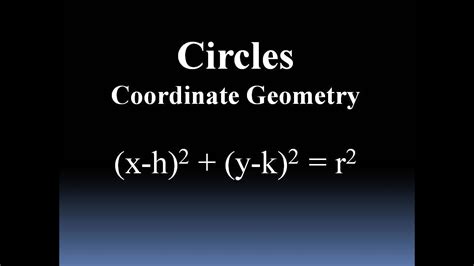 Circles Coordinate Geometry - YouTube